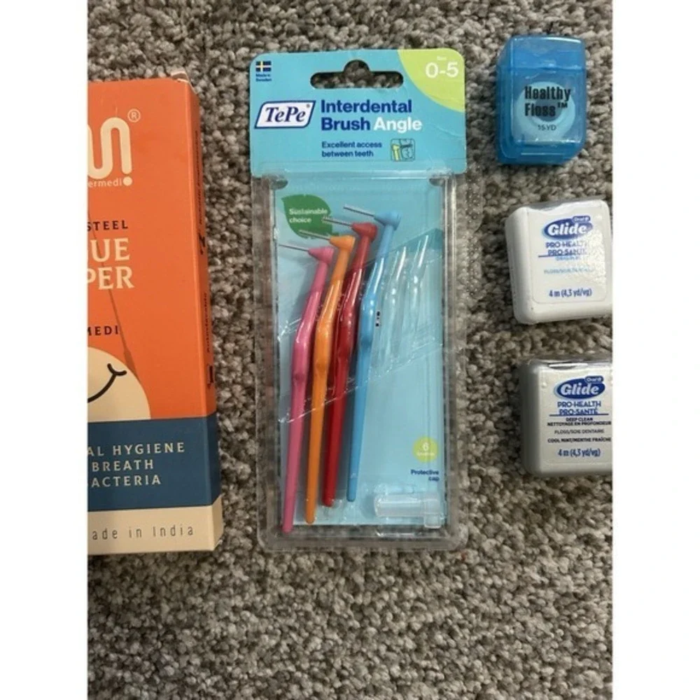 6-PC Oral Dental Hygiene Tools‎ Tongue Scrubber Interdental Angle Brush Floss
